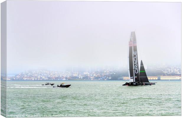 Oracle Team USA in San Francisco Bay Canvas Print by Kasia Design