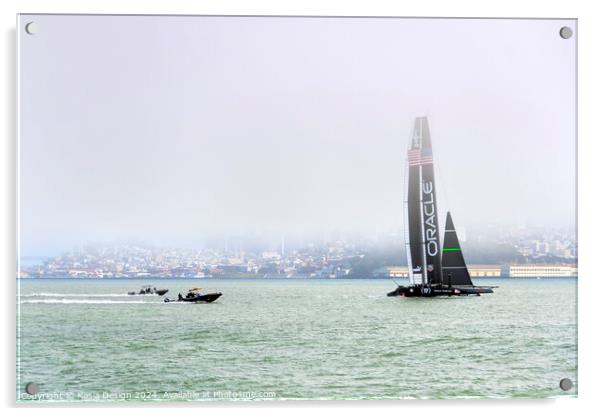 Oracle Team USA in San Francisco Bay Acrylic by Kasia Design