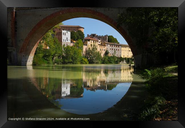 Ponte della Concordia roman bridge. Fossombrone, Italy Framed Print by Stefano Orazzini