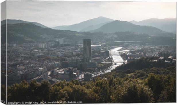 Bilbao from Artxanda Hill Canvas Print by Philip King