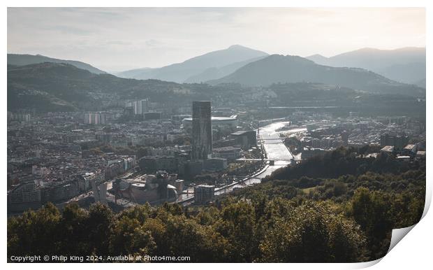 Bilbao from Artxanda Hill Print by Philip King
