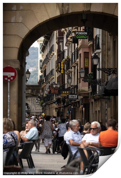 San Sebastian Old Town Print by Philip King