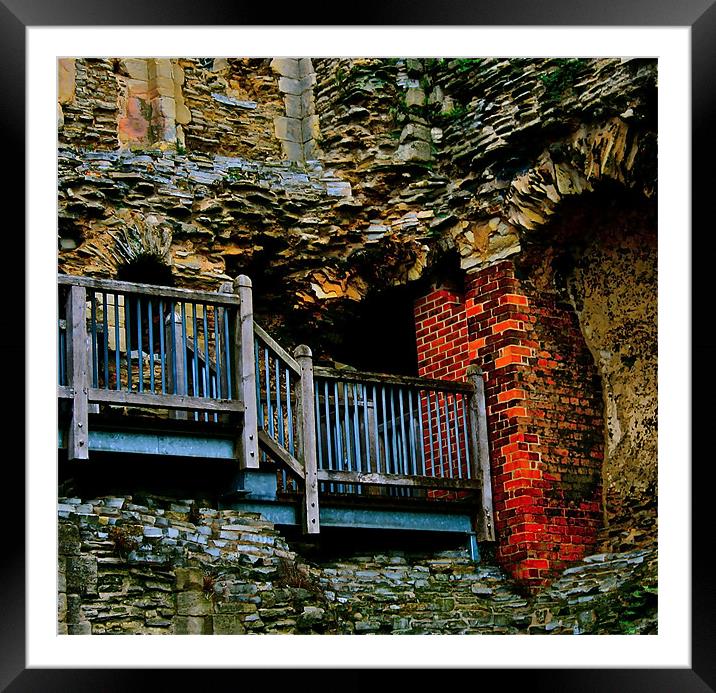 Brick, Wood and Stone Framed Mounted Print by Caroline Williams