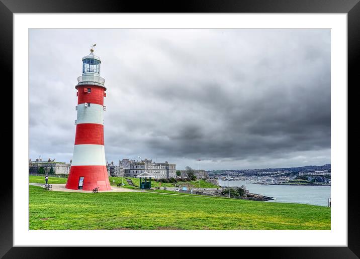 Smeatons Tower on Plymouth Hoe Framed Mounted Print by Alison Chambers
