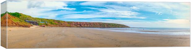 Filey Brigg Panorama  Canvas Print by Alison Chambers