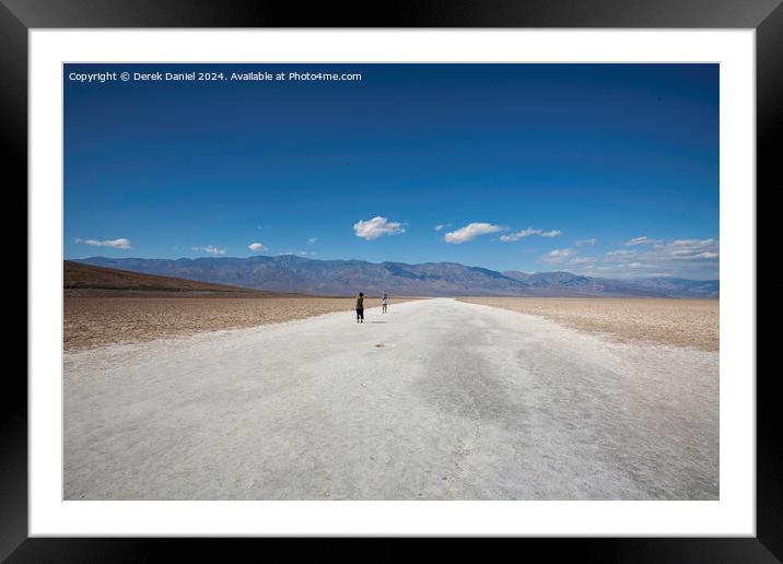 The vast expanse Salt Flats at Badwater Basin Framed Mounted Print by Derek Daniel
