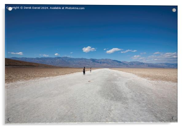 The vast expanse Salt Flats at Badwater Basin Acrylic by Derek Daniel