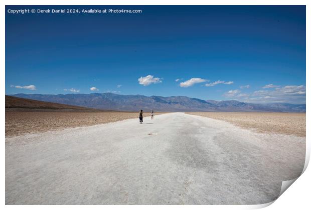 The vast expanse Salt Flats at Badwater Basin Print by Derek Daniel