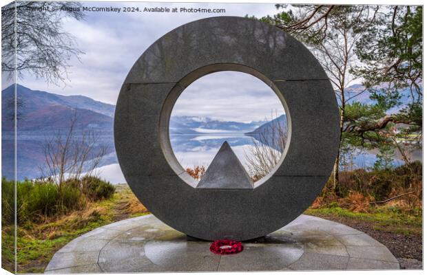 Loch Lomond National Park Memorial at Rowardennan Canvas Print by Angus McComiskey
