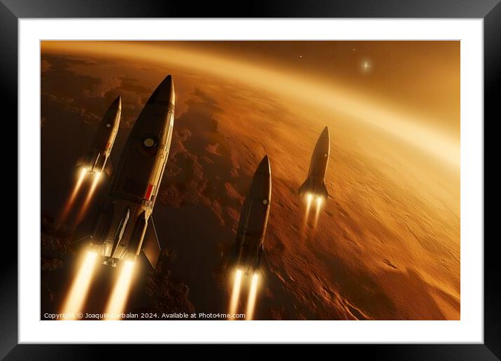 The colonization of Mars by humans begins with a s Framed Mounted Print by Joaquin Corbalan