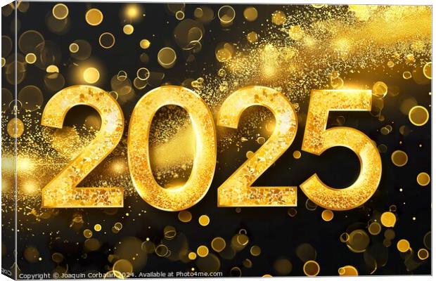Banner for New Year's greetings with the text "202 Canvas Print by Joaquin Corbalan