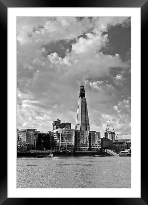 The Shard London black and white Framed Mounted Print by Gary Eason