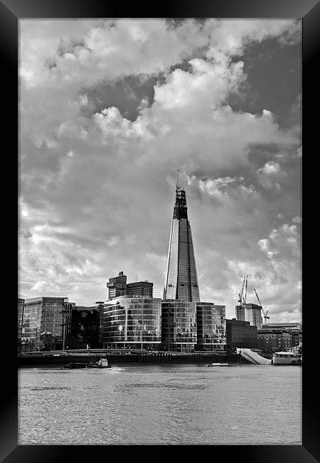 The Shard London black and white Framed Print by Gary Eason