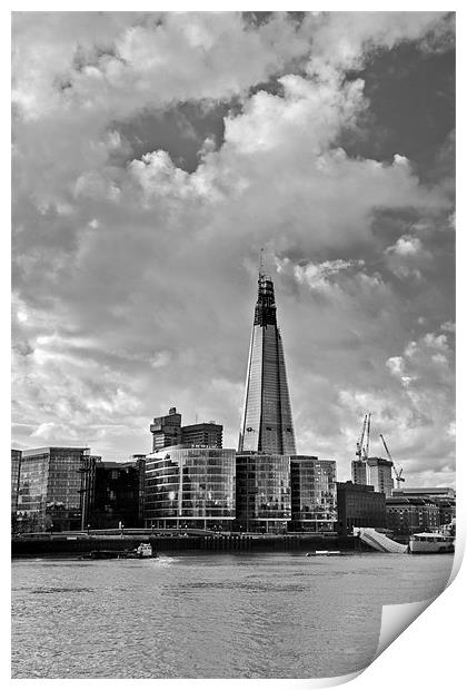 The Shard London black and white Print by Gary Eason