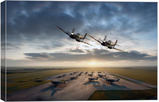 Spitfire Fly By Canvas Print by J Biggadike