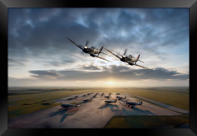 Spitfire Fly By Framed Print by J Biggadike