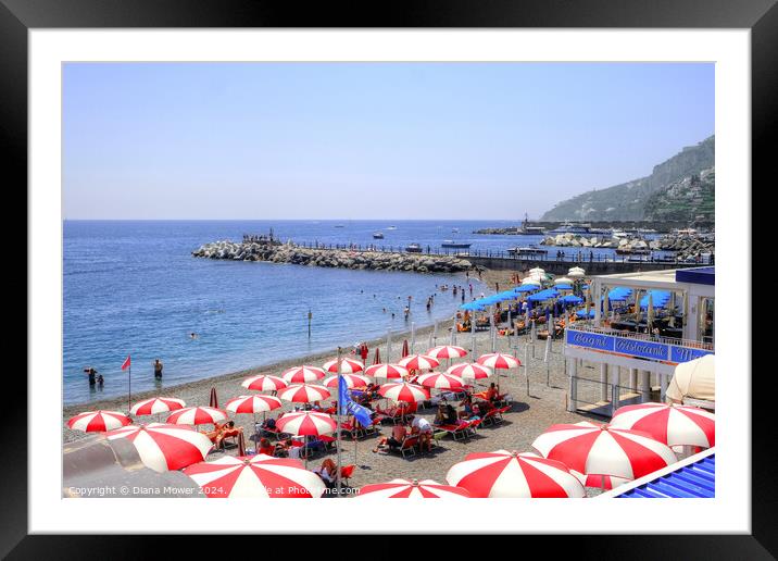  Amalfi Beach Italy   Framed Mounted Print by Diana Mower