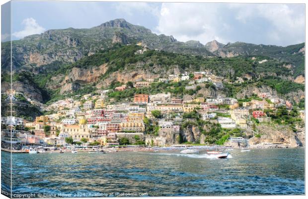 Amalfi Coast Positano Italy  Canvas Print by Diana Mower