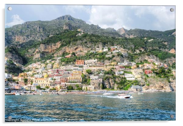 Amalfi Coast Positano Italy  Acrylic by Diana Mower