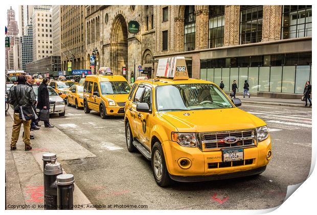 Yellow taxis in New York City  Print by Keith Douglas