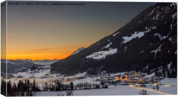 sundown over the mountains of Tirol Canvas Print by Balázs Tóth