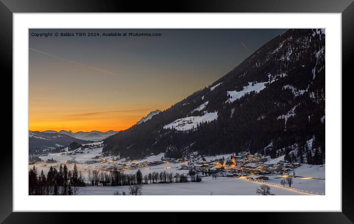 sundown over the mountains of Tirol Framed Mounted Print by Balázs Tóth