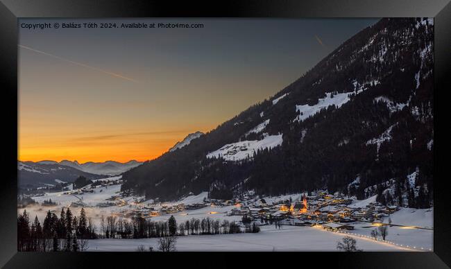 sundown over the mountains of Tirol Framed Print by Balázs Tóth