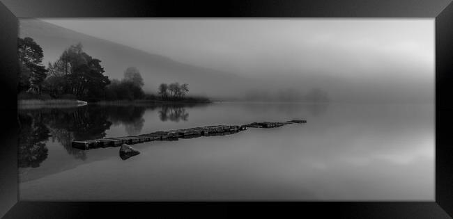 The Jetty in the Mist mono Framed Print by Colin Kerr
