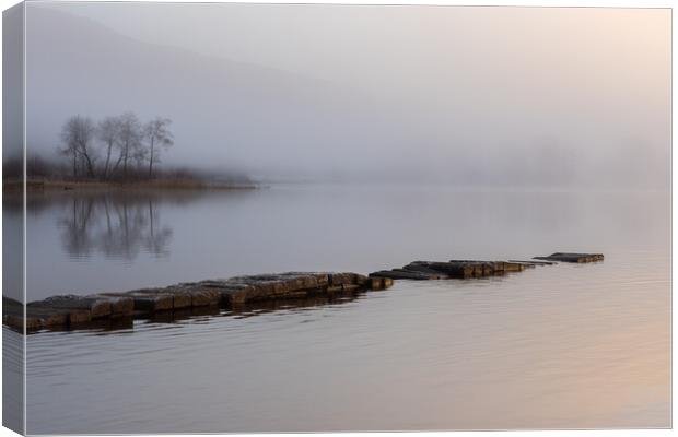 The Jetty in the Mist colour Canvas Print by Colin Kerr