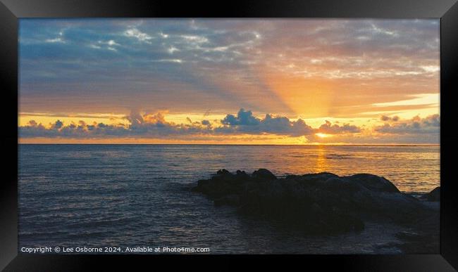 South Uist Sunset 1 Framed Print by Lee Osborne