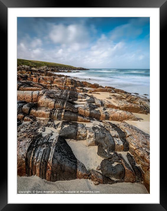Hosta Beach Rocks Framed Mounted Print by Dave Bowman