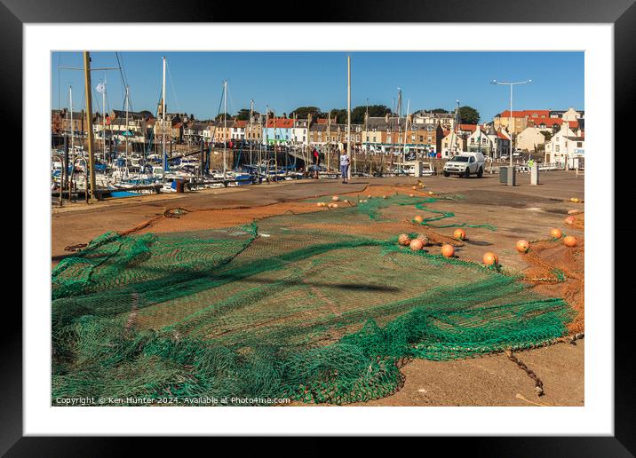 Netting the Quay Framed Mounted Print by Ken Hunter