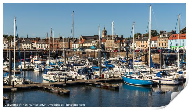 The Harbour Marina Anstruther Print by Ken Hunter
