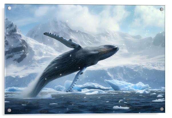 Humpback Whale Breaching Acrylic by T2 