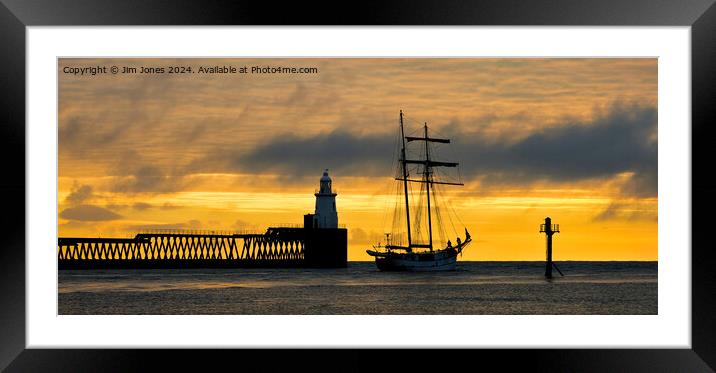 The Flying Dutchman leaving port - Panorama Framed Mounted Print by Jim Jones