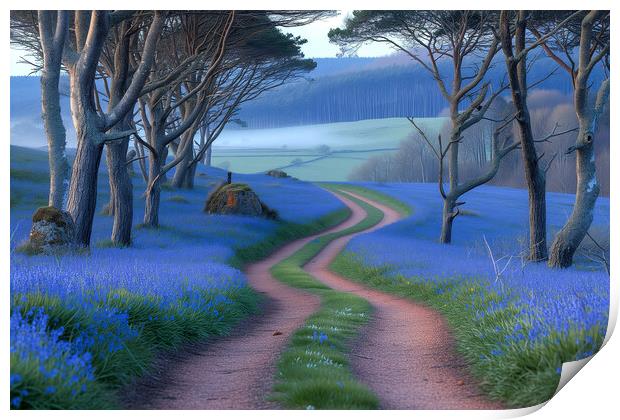 Bluebell Woods ~ Into the Mist Print by T2 
