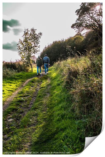 Walking the Fife Coastal Path Print by Ken Hunter