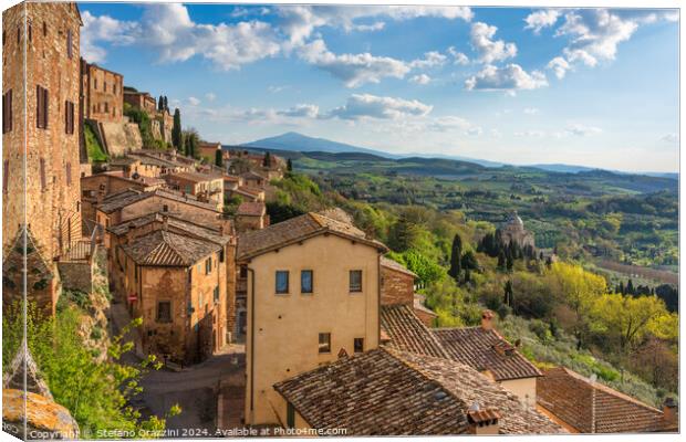 Montepulciano village panoramic view. Tuscany Italy Canvas Print by Stefano Orazzini