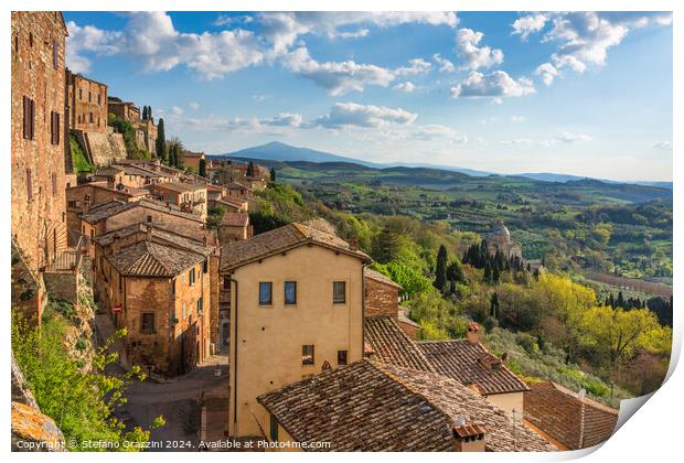 Montepulciano village panoramic view. Tuscany Italy Print by Stefano Orazzini