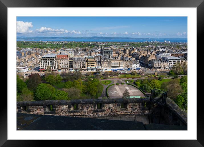 Edinburgh City View From The Castle Framed Mounted Print by Artur Bogacki