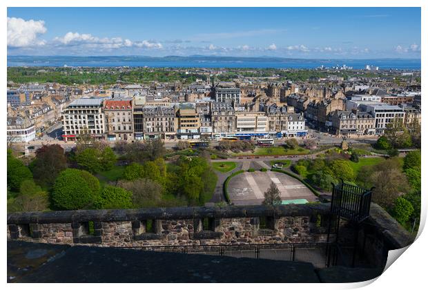 Edinburgh City View From The Castle Print by Artur Bogacki
