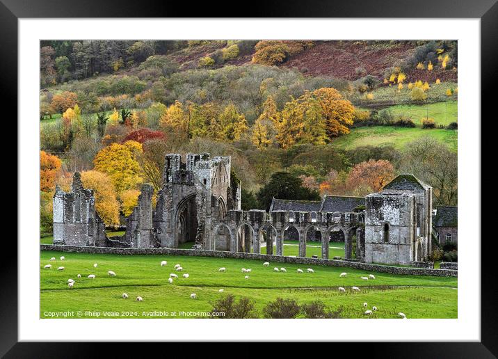 Llanthony Abbey in Autumn. Framed Mounted Print by Philip Veale
