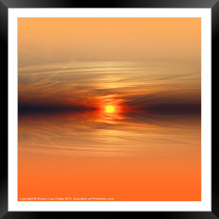 Sunkissed Horizon Framed Mounted Print by Sharon Lisa Clarke