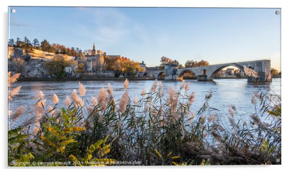 Avignon city and his famous bridge. Photography taken in France  Acrylic by Laurent Renault