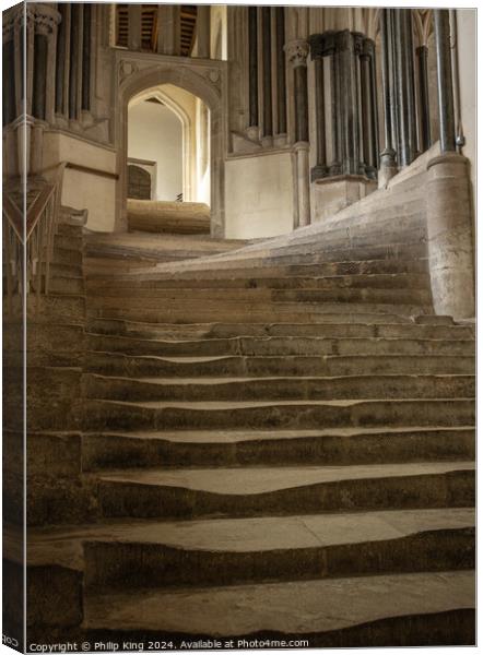 Sea of Steps - Wells Cathedral Canvas Print by Philip King