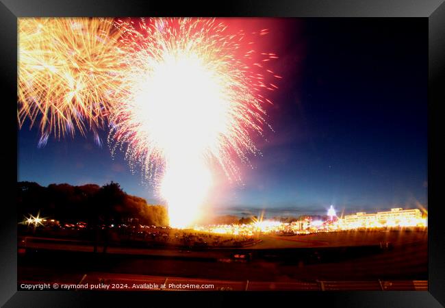 Fireworks Framed Print by Ray Putley