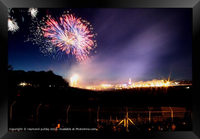 Fireworks Framed Print by Ray Putley