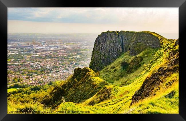 Cavehill and Belfast City Framed Print by ANDY MORROW