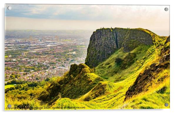 Cavehill and Belfast City Acrylic by ANDY MORROW
