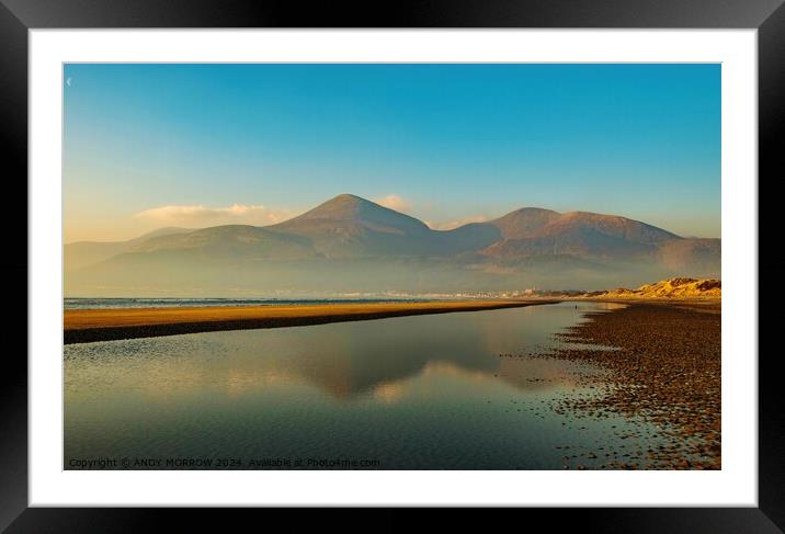 Mourne Mountains Misty Sunrise Framed Mounted Print by ANDY MORROW